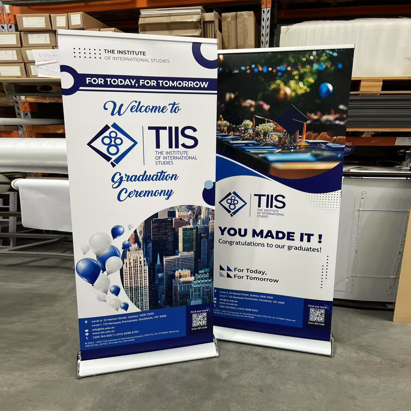 Upscale retractable banner stands.