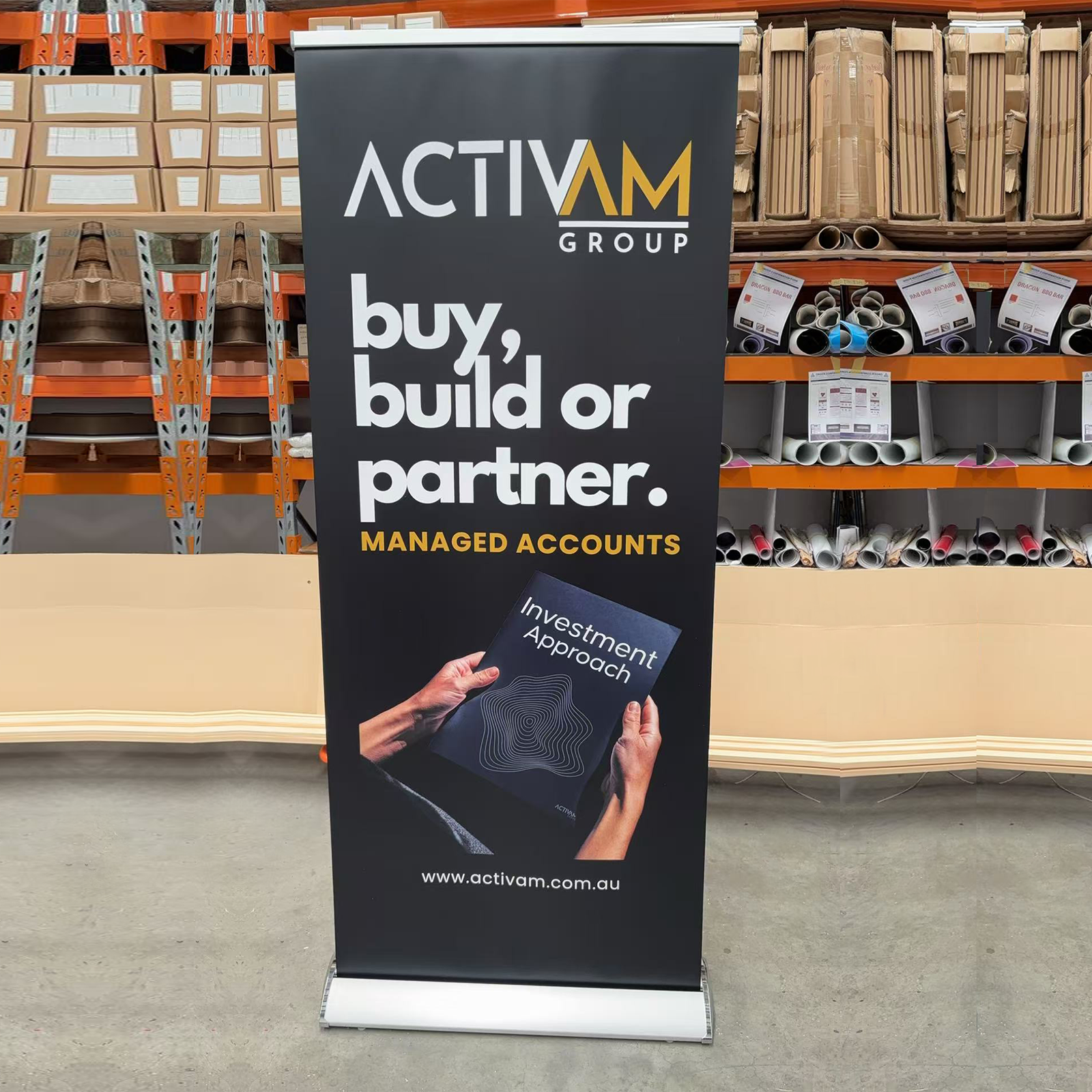 Elegant retractable banner stands.