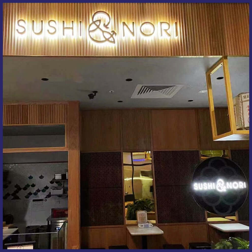 Backlit metal fabricated letters with acrylic backing