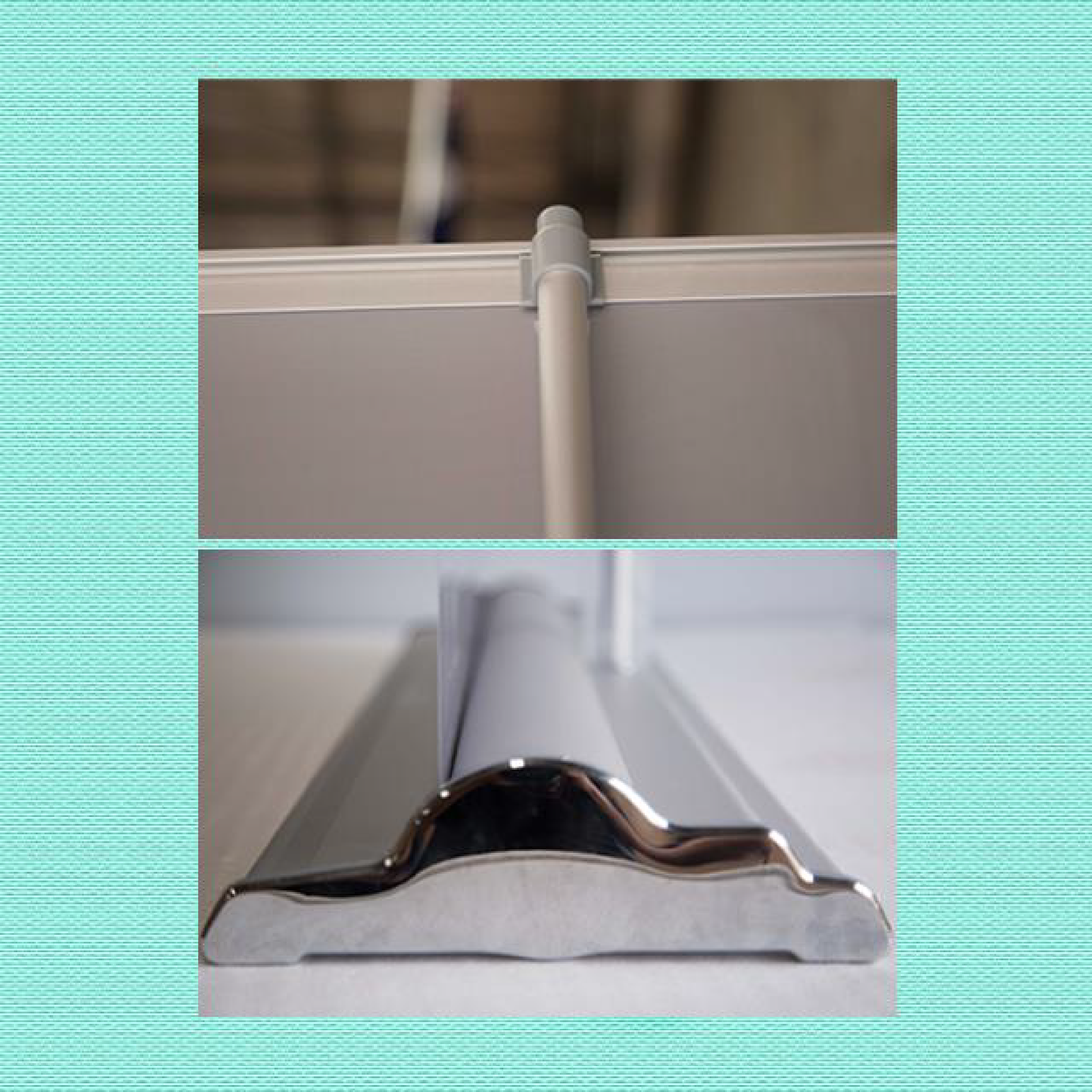 Retractable banner stand for professional displays.