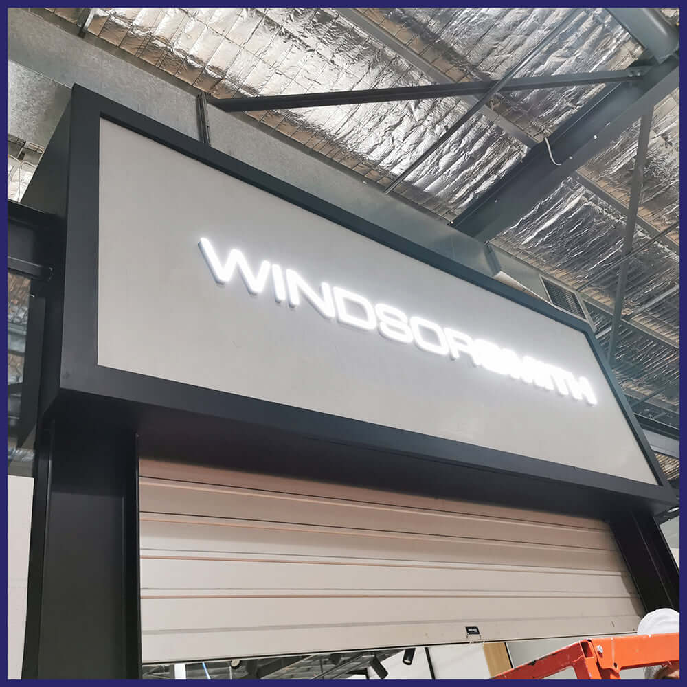 Illuminated mini acrylic letters, front and back lit.