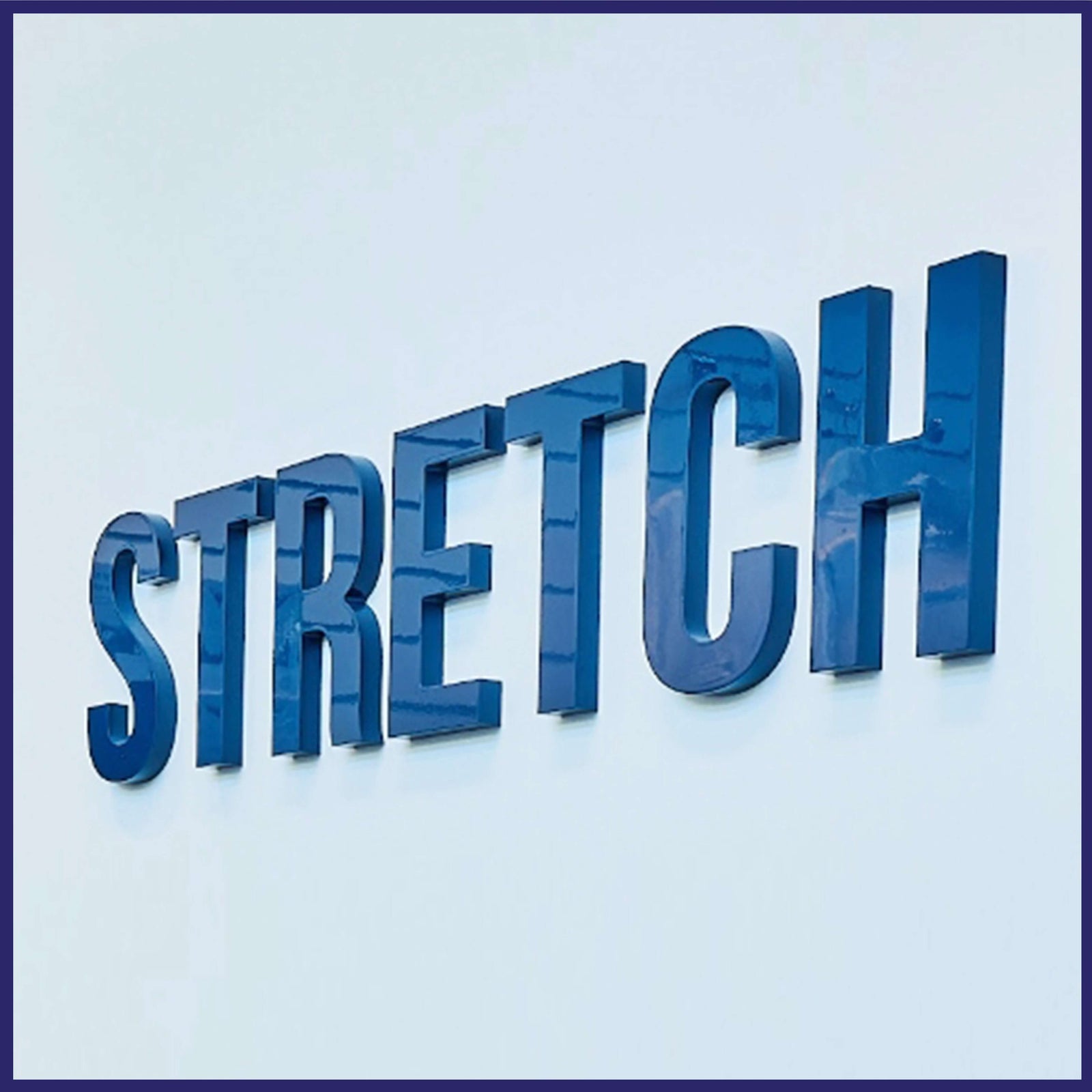 Raised acrylic letters.