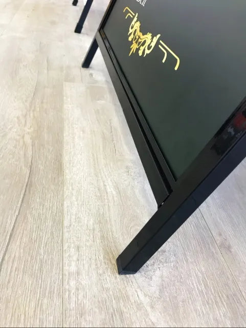 Steel A-frame sign, corflute insert.