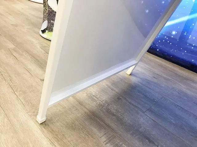 Durable steel A-frame sign holder.