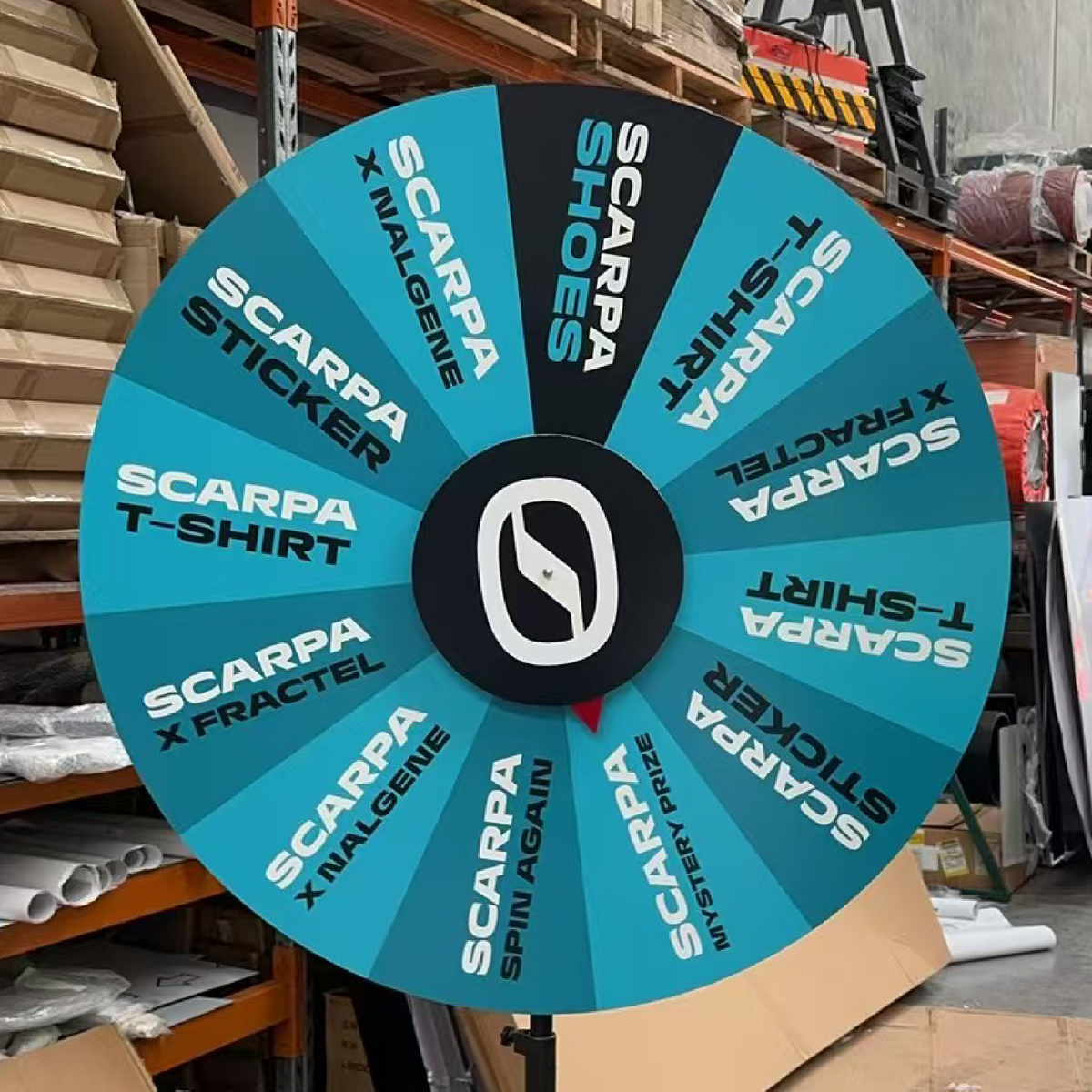 Colorful prize wheel for games and events.