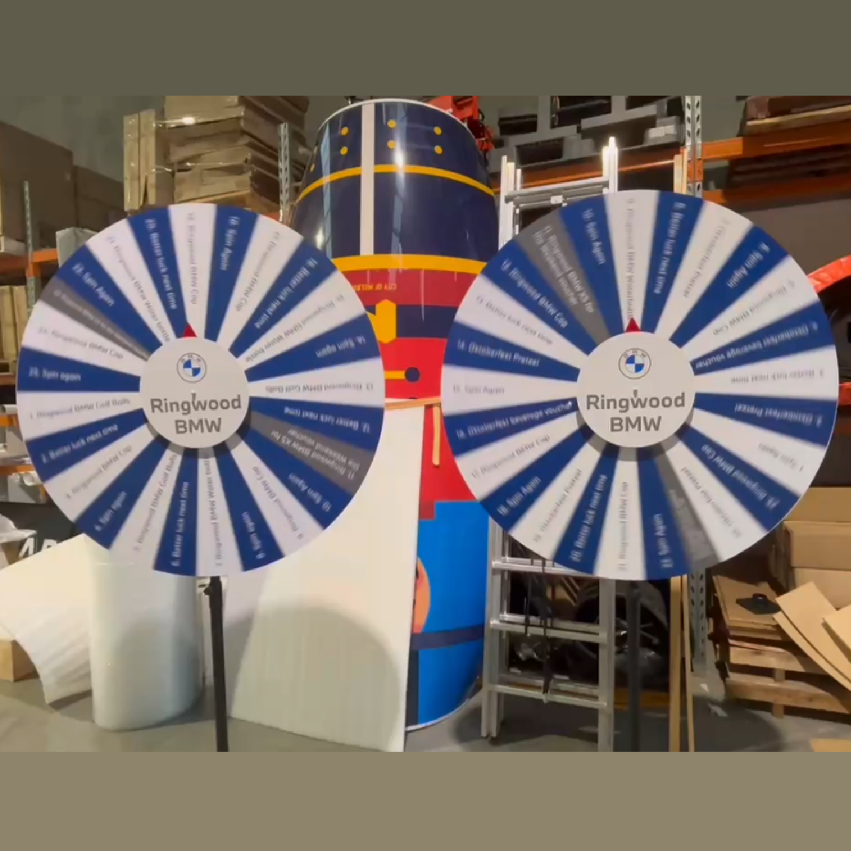 Colorful prize wheel for games or promotions.