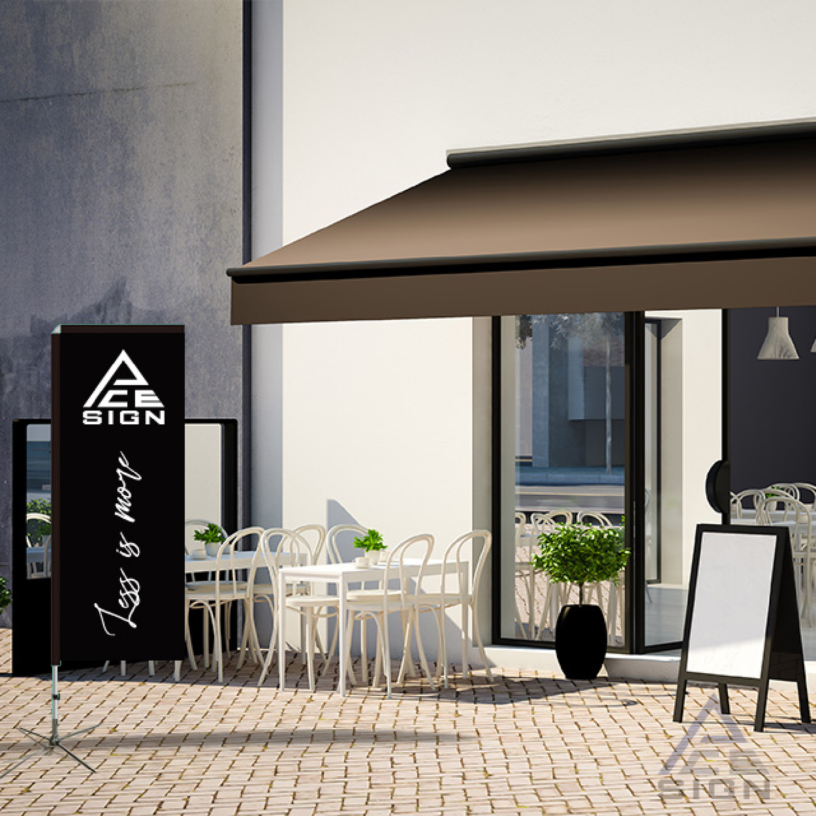 Waving feather flag advertising [Brand/Message].