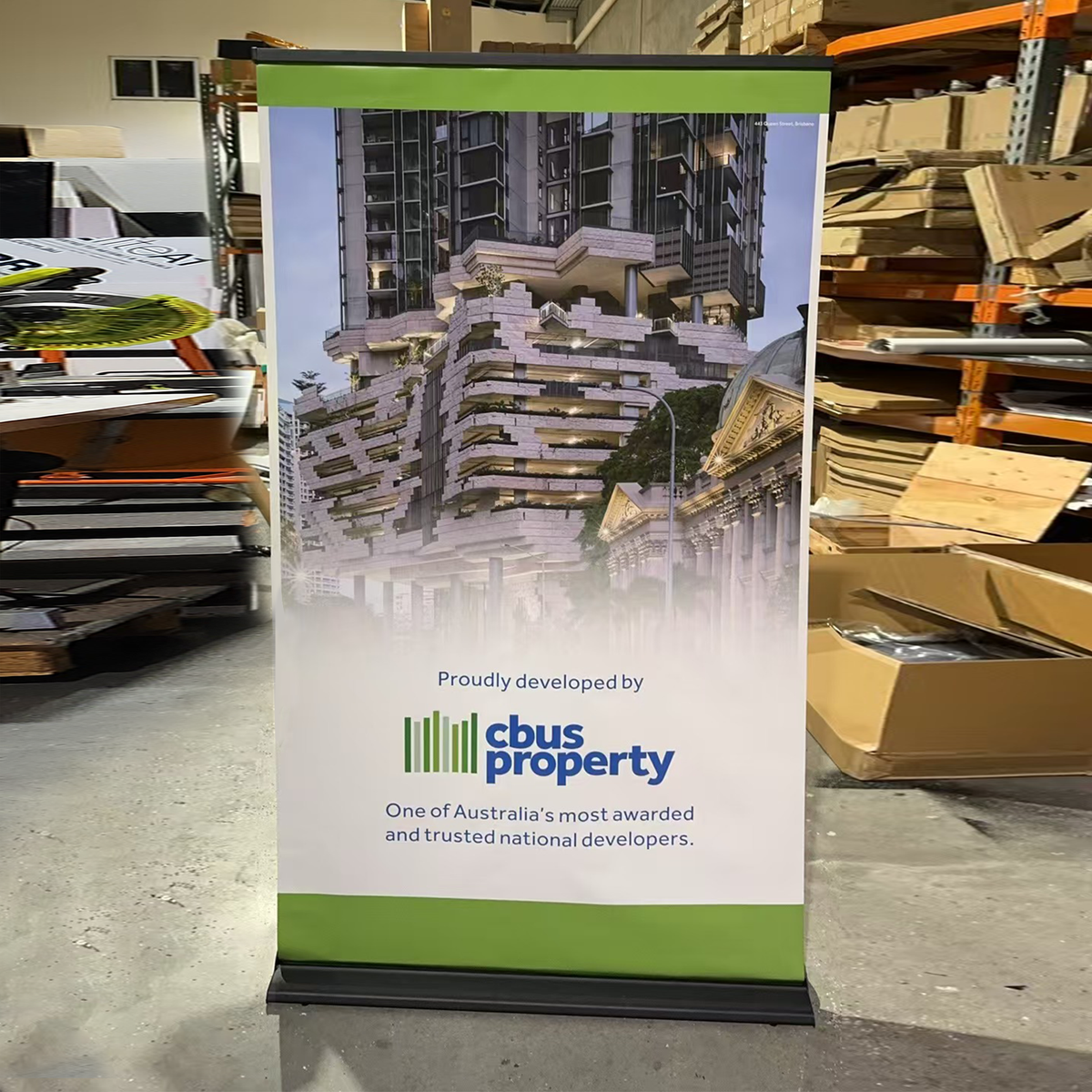 High-quality retractable banner stand.