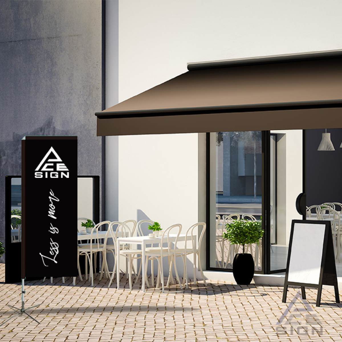 Rectangle flag blowing in the wind.