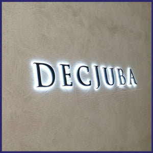Backlit metal fabricated letters with acrylic backing