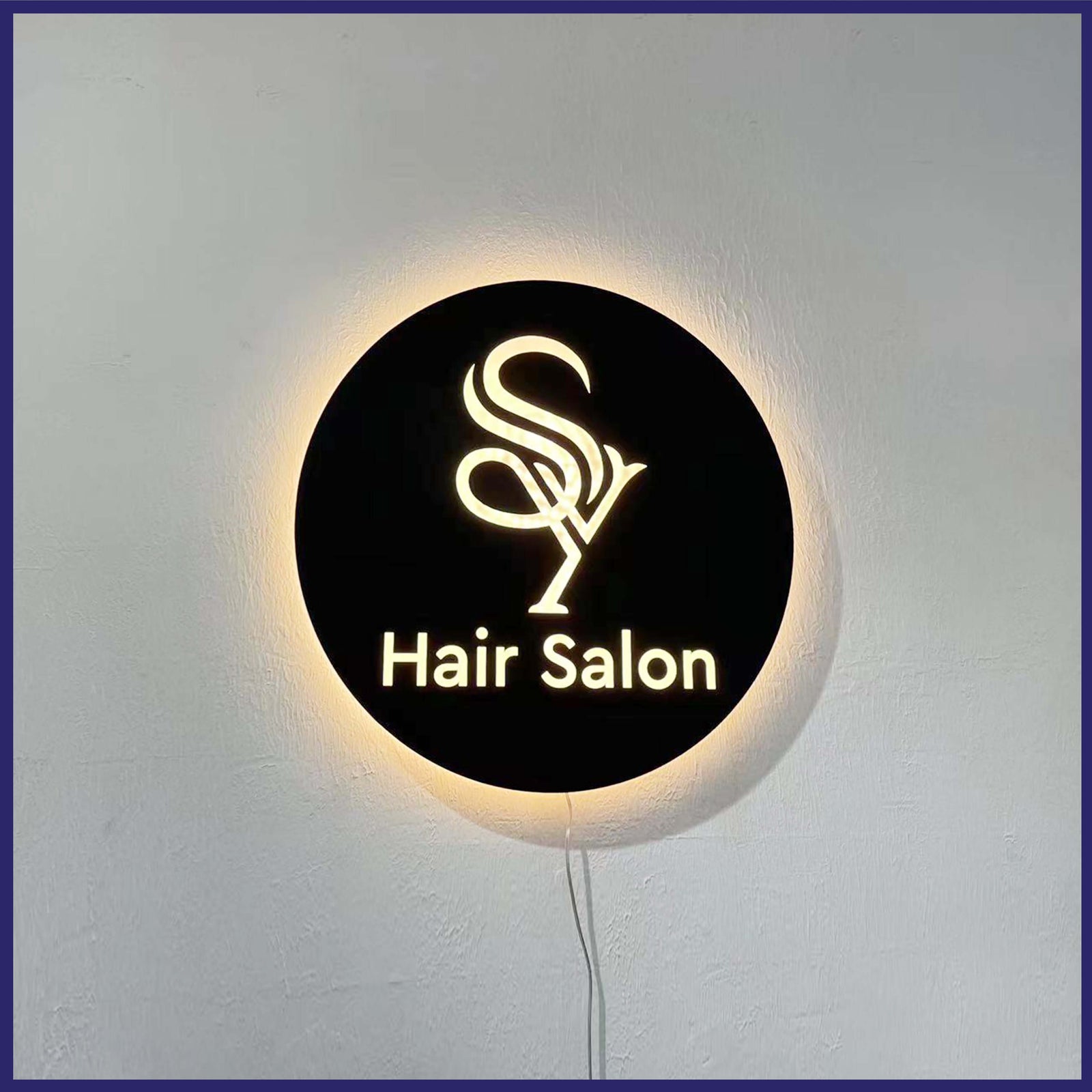 Illuminated display box with personalized design.